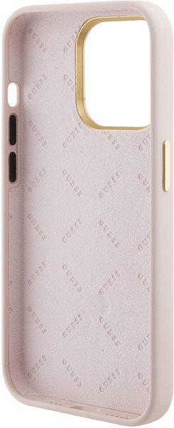 Kryt na mobil Guess Liquid Silicone 4G Strass Metal Logo Zadný Kryt pre iPhone 15 Pro Pink ...