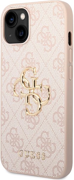 Telefon tok Guess PU 4G Metal Logo iPhone 15 rózsaszín tok ...
