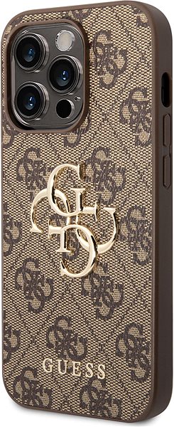 Handyhülle Guess PU 4G Metal Logo Back Cover für iPhone 15 Pro braun ...