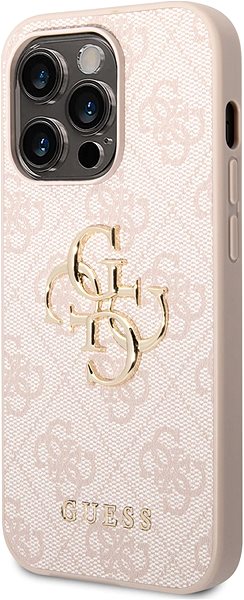 Handyhülle Guess PU 4G Metal Logo Back Cover für iPhone 15 Pro rosa ...