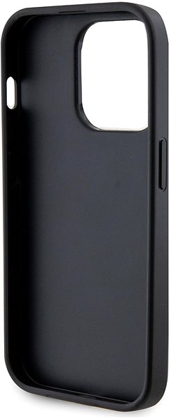 Telefon tok Guess PU 4G Strass Metal Logo iPhone 15 Pro fekete tok ...