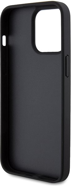 Telefon tok Guess PU 4G Strass Triangle Metal Logo iPhone 15 Pro Max fekete tok ...
