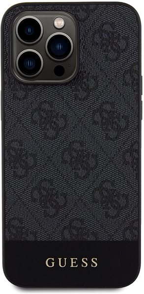 Handyhülle Guess PU 4G Stripe MagSafe Back Cover für iPhone 15 Pro schwarz ...