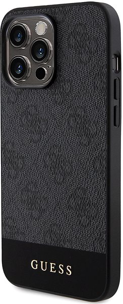Handyhülle Guess PU 4G Stripe MagSafe Back Cover für iPhone 15 Pro Max schwarz ...