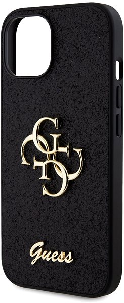Handyhülle Guess PU Fixed Glitter 4G Metal Logo Back Cover für iPhone 15 schwarz ...