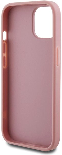 Handyhülle Guess PU Fixed Glitter 4G Metal Logo Back Cover für iPhone 15 rosa ...