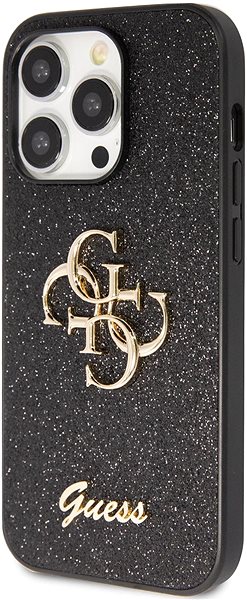 Kryt na mobil Guess PU Fixed Glitter 4G Metal Logo Zadný Kryt pre iPhone 15 Pro Max Black ...