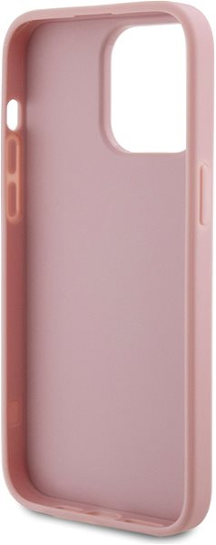 Handyhülle Guess PU Fixed Glitter 4G Metal Logo Back Cover für iPhone 15 Pro Max rosa ...