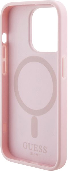 Handyhülle Guess PU G Cube MagSafe Back Cover für iPhone 15 Pro Max Pink ...