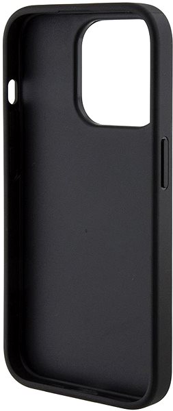 Telefon tok Guess PU Grip Stand 4G Strass Triangle Metal Logo iPhone 15 Pro Max fekete tok ...