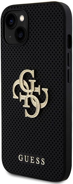 Telefon tok Guess PU Perforated 4G Glitter Metal Logo iPhone 15 fekete tok - hátlap ...