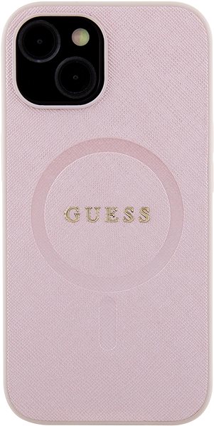Telefon tok Guess PU Saffiano iPhone 15 MagSafe rózsaszín tok ...