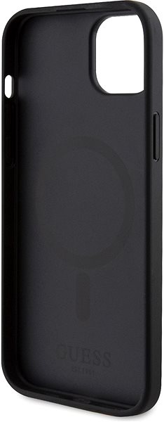 Handyhülle Guess PU Saffiano MagSafe Back Cover für iPhone 15 Plus schwarz ...