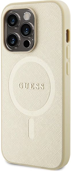 Handyhülle Guess PU Saffiano MagSafe Back Cover für iPhone 15 Pro Max beige ...