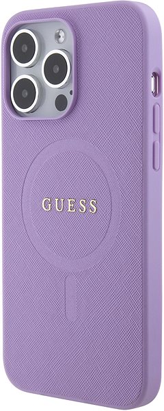 Handyhülle Guess PU Saffiano MagSafe Back Cover für iPhone 15 Pro Max lila ...