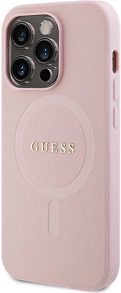 Telefon tok Guess PU Saffiano iPhone 15 Pro rózsaszín MagSafe tok - hátlap ...
