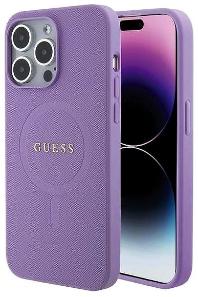 Handyhülle Guess PU Saffiano MagSafe Back Cover für iPhone 15 Pro Lila ...