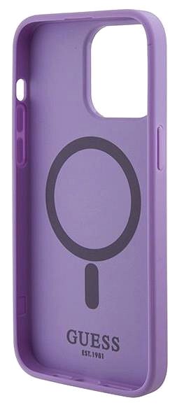 Telefon tok Guess PU Saffiano iPhone 15 Pro lila MagSafe tok - hátlap ...