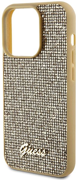 Handyhülle Guess PU Square Mirror Script Logo Back Cover für iPhone 15 Pro gold ...