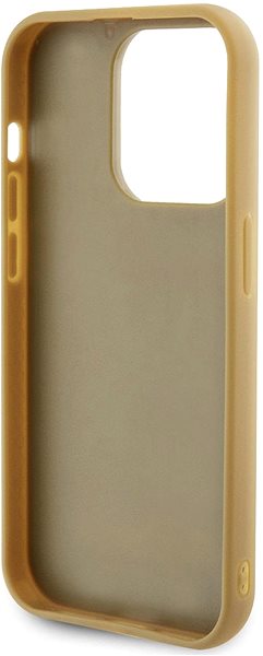 Handyhülle Guess PU Square Mirror Script Logo Back Cover für iPhone 15 Pro gold ...