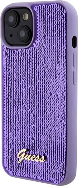 Handyhülle Guess Sequin Script Logo Back Cover für iPhone 15 Plus lila ...