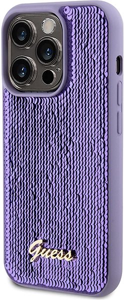Kryt na mobil Guess Sequin Script Logo Zadný Kryt pre iPhone 15 Pro Max Purple ...