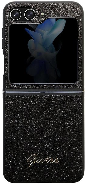 Handyhülle Guess PC/TPU Glitter Flakes Metal Logo Back Cover für das Samsung Galaxy Z Flip 5 Black ...