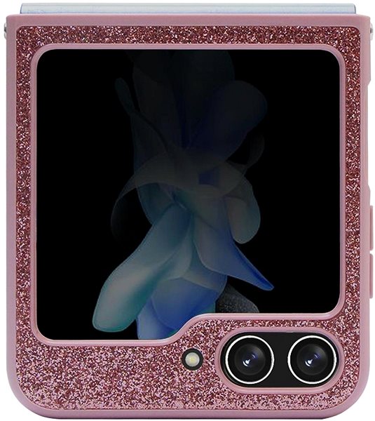 Handyhülle Guess PC/TPU Glitter Flakes Metal Logo Back Cover für das Samsung Galaxy Z Flip 5 Pink ...