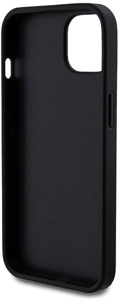 Telefon tok Guess Perforated 4G Glitter Metal Logo iPhone 13 fekete PU hátlap tok ...
