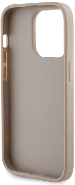 Telefon tok Guess Perforated 4G Glitter Metal Logo iPhone 14 Pro aranyszín PU hátlap tok ...