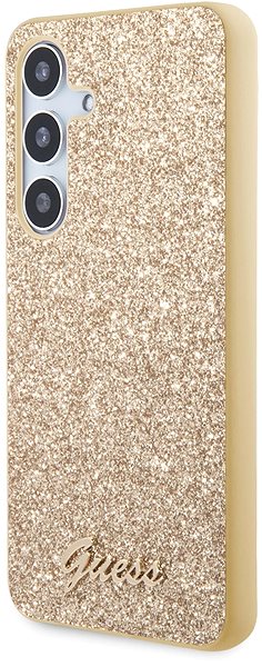 Handyhülle Guess PC/TPU Glitter Flakes Metal Logo Backcover für das Samsung Galaxy S24 Gold ...