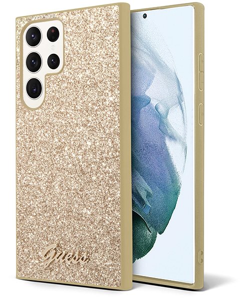 Kryt na mobil Guess PC/TPU Glitter Flakes Metal Logo Zadný Kryt na Samsung Galaxy S24 Ultra Gold ...