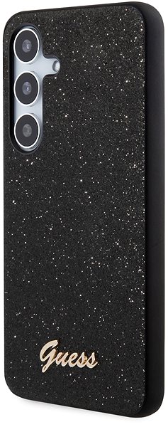 Telefon tok Guess Glitter Flakes Metal Logo Samsung Galaxy S24+ fekete PC/TPU tok ...