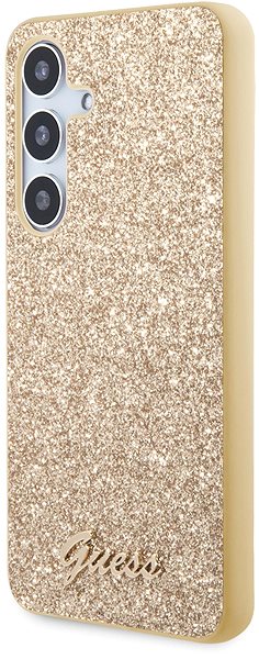 Telefon tok Guess Glitter Flakes Metal Logo Samsung Galaxy S24+ aranyszín PC/TPU tok ...