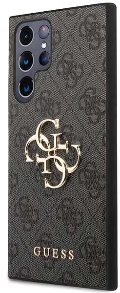 Kryt na mobil Guess PU 4G Metal Logo Zadný Kryt na Samsung Galaxy S24 Ultra Grey ...
