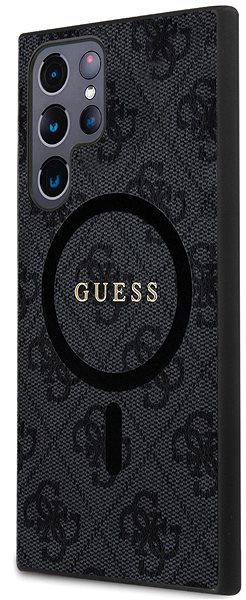 Handyhülle Guess PU Leather 4G Colored Ring MagSafe Backcover für das Samsung Galaxy S24 Ultra Black ...