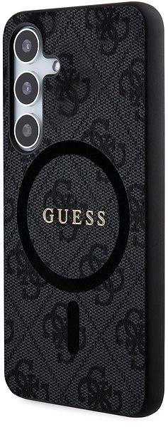 Telefon tok Guess PU Leather 4G Colored Ring Samsung Galaxy S24+ MagSafe fekete tok ...