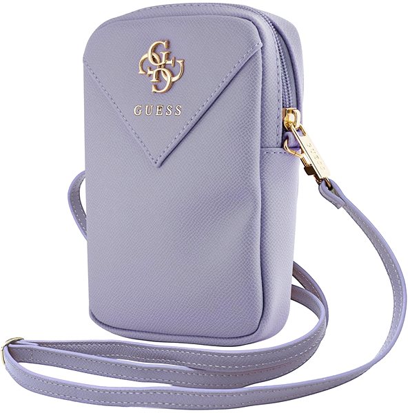 Handyhülle Guess PU Grained 4G Metal Logo Handyhülle mit Reißverschluss Purple ...