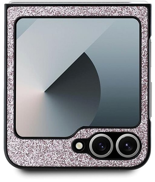 Handyhülle Guess PC/TPU Glitter Flakes Metal Logo Back Cover für das Samsung Galaxy Z Flip6 Pink ...