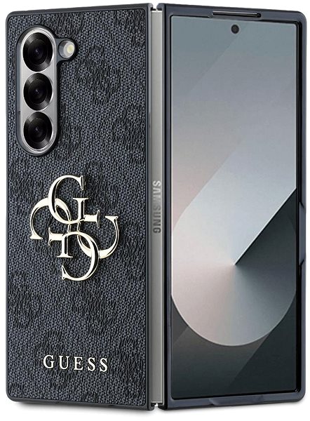 Handyhülle Guess PU 4G Metal Logo Back Cover für das Samsung Galaxy Z Fold6 Grey ...