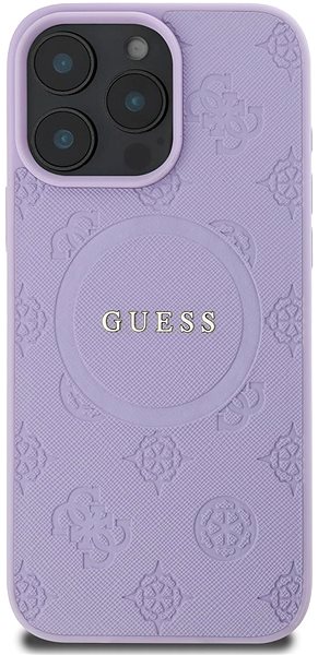 Handyhülle Guess Saffiano Peony Stamp MagSafe Back Cover für iPhone 16 Pro Purple ...