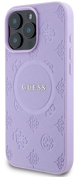 Handyhülle Guess Saffiano Peony Stamp MagSafe Back Cover für iPhone 16 Pro Purple ...