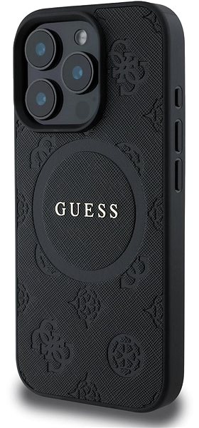 Kryt na mobil Guess Saffiano Peony Stamp MagSafe Zadný kryt na iPhone 16 Pro Max Black ...