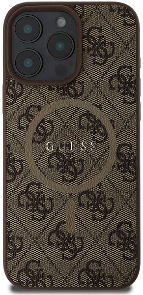 Handyhülle Guess PU Leather 4G Colored Ring MagSafe Back Cover für iPhone 16 Pro Max Brown ...