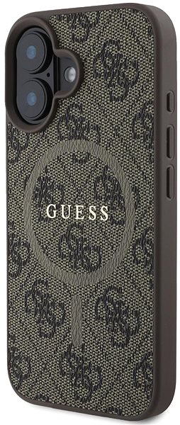Handyhülle Guess PU Leder 4G farbigen Ring MagSafe zurück Abdeckung für iPhone 16 Plus braun ...