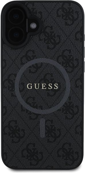 Handyhülle Guess PU Leather 4G Colored Ring MagSafe Back Cover für das iPhone 16 Plus Black ...