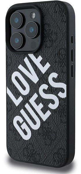 Handyhülle Guess PU Leather 4G Big Love Logo MagSafe Back Cover für das iPhone 16 Pro Max Black ...