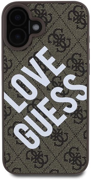 Handyhülle Guess PU Leder 4G Big Love Logo MagSafe Back Cover für iPhone 16 Brown ...
