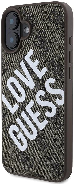 Handyhülle Guess PU Leder 4G Big Love Logo MagSafe Back Cover für iPhone 16 Brown ...