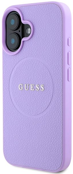 Handyhülle Guess PU Grained Classic Logo MagSafe Back Cover für iPhone 16 Purple ...